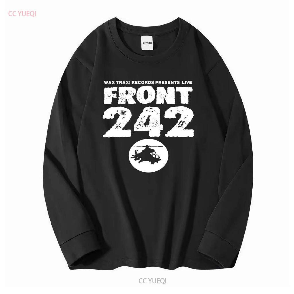 Vtg Front 242 Band World Tour Country Music Black T Shirt Vintage Washed Fashion Graphic Homme Stylish Top For Everyday Wear