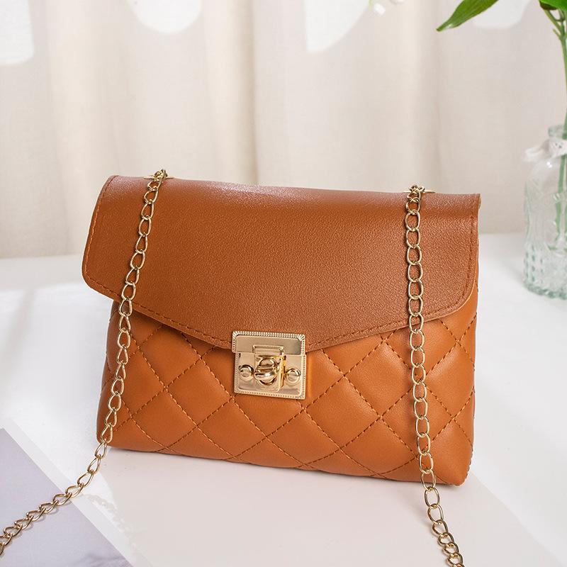 

Chain Versatile Premium Oblique Span Bag Fashion New Small Bag Embroidered Women s Bag коричневый