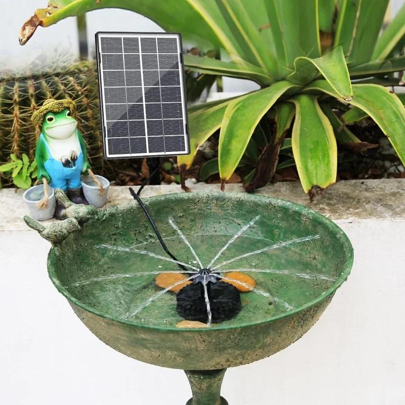 3.5W Solar Water Fountain Pump, Solar Fountain with Glass Solar Panel and Nozzle for Garden Fish Tanks Outdoor Swimming Pools