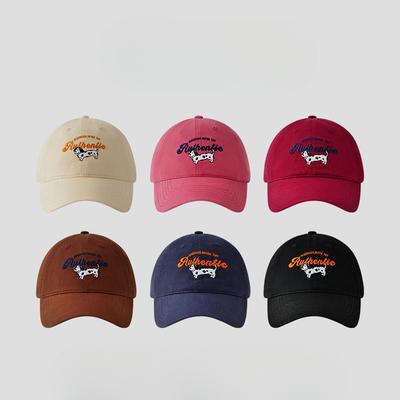 Retro Cute Spotted Dog Embroidered Baseball Cap for Women In Spring and Summer Korean Style Camping Sun Protection Baseball Cap Student