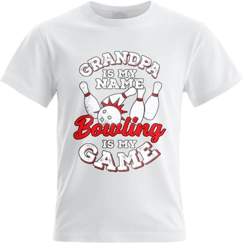 New Arrived Teenagers Oneck Tshirt Cotton Grandpa Is My Name Bowling Is My Game Basic For Unisex Teeshirt Minimalist Tshirt