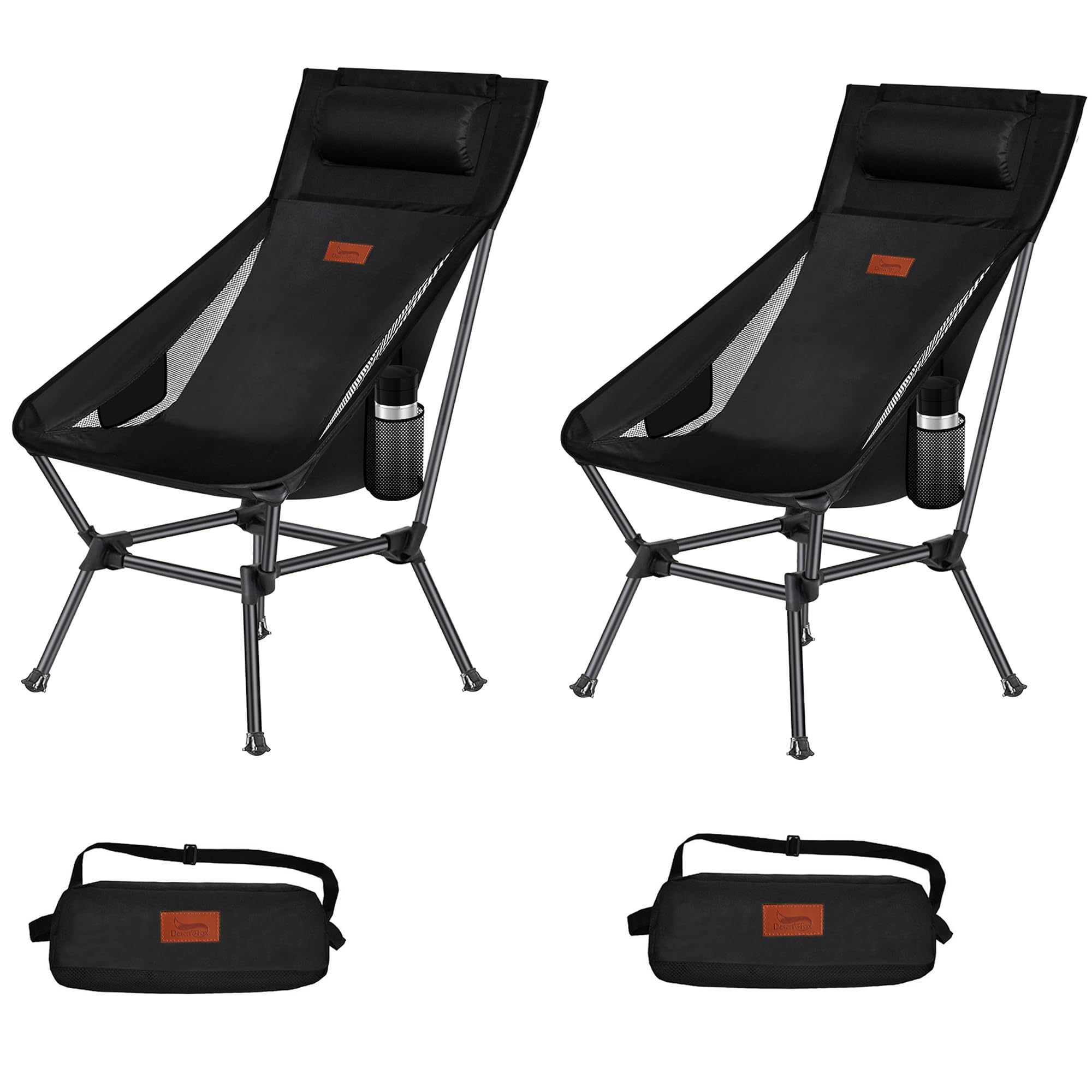 

DesertFox Outdoor Кемпинг Низкий Набор Поставляется с Высокоразвитой Нагрузкой Чашки Низкая Сумка для Хранения Легко Стул, Стул 2-сторонний, Стул, Легкий, 2, Подушка, чёрный