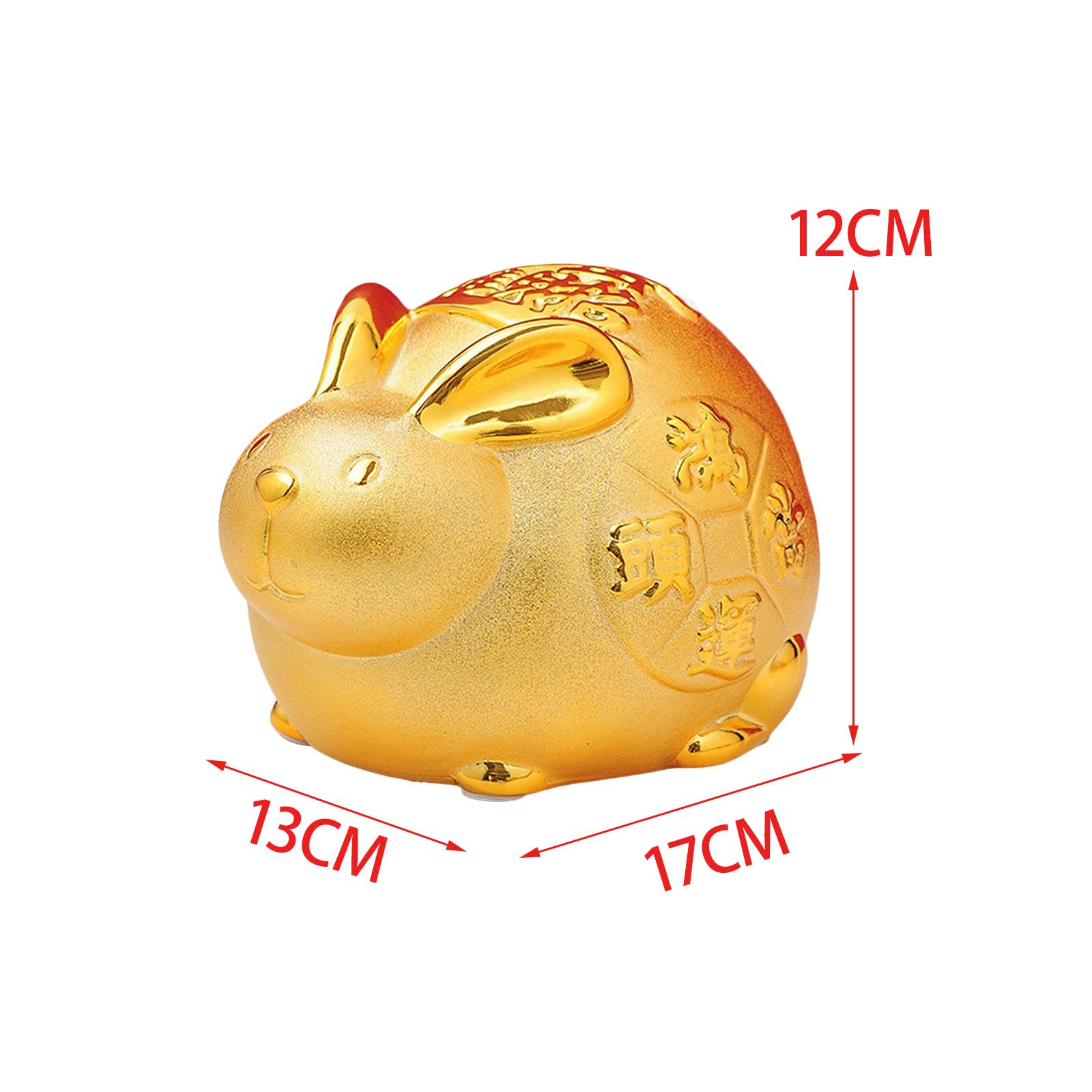 

Фарфоровая счастливая копилка-кролик, фигурка кролика, подарочная коробка, настольный контейнер для мелочи, подарков, офиса, домашнего декора