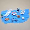 Mikro-Landschaftsdekorationen, Strand-Miniaturdekoration, Boot/Stuhl/Sonnenschirm/Palme/Schwimmring für Sukkulenten-Töpfe Glasabdeckungen DIY Meeresküsten-Szene
