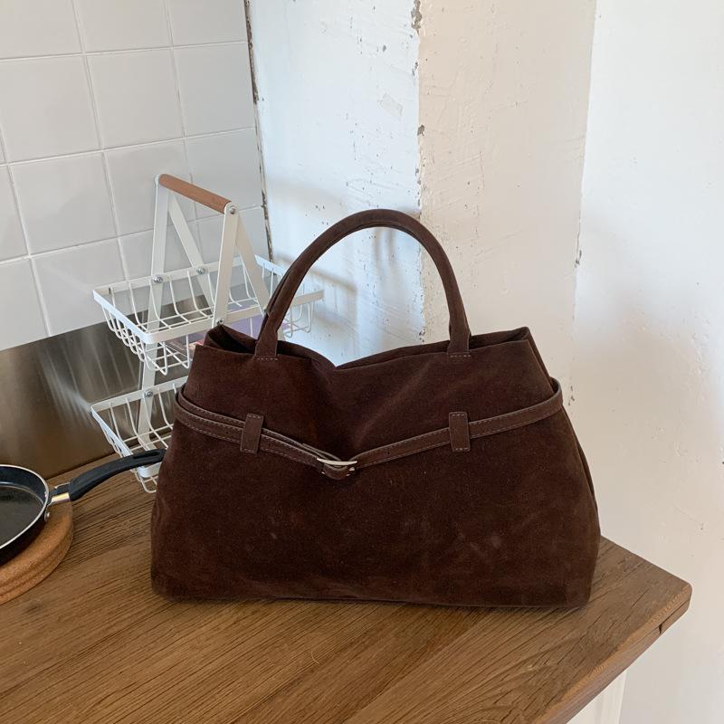 Suede Bag Women's Large Capacity 2025 New Autumn and Winter Matte Retro Shoulder Underarm Bag Commuter Tote Bag