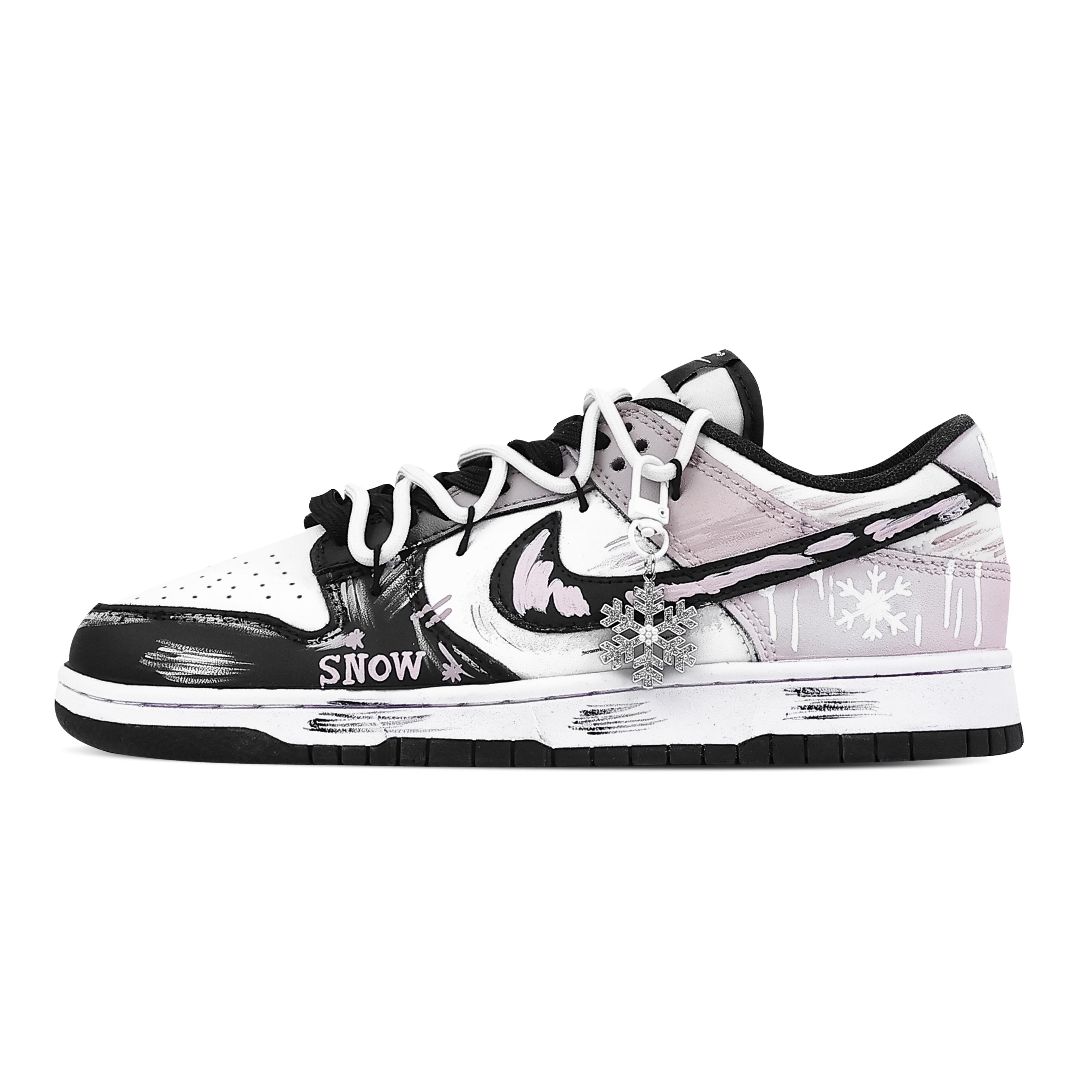 

Nike Dunk Cherry Blossom Snow Dance Slip Resistant Abrasion Resistant Low top Skateboard Shoes Unisex Black Pink HF5441-100(Team773-1) 45
