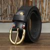 2024 Nowy Retro Vintage Skórzany Pasek Męski Skórzany Klamra z Kolcem Amerykański Trend Warstwa Wierzchnia Skóra Bydlęca Pasek do Dżinsów