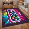 Teppich Weich Rutschfest Retro Spielcontroller Bodenmatte für Spielzimmer Schlafzimmer Kinderzimmer Teenager Gamer Jungen Mädchen Heimdekoration