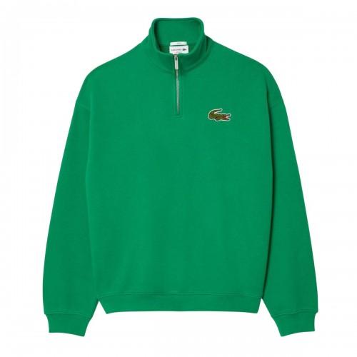 Lacoste Unisex Adult Accent Badge Zip Neck Loose Fit Sweatshirt