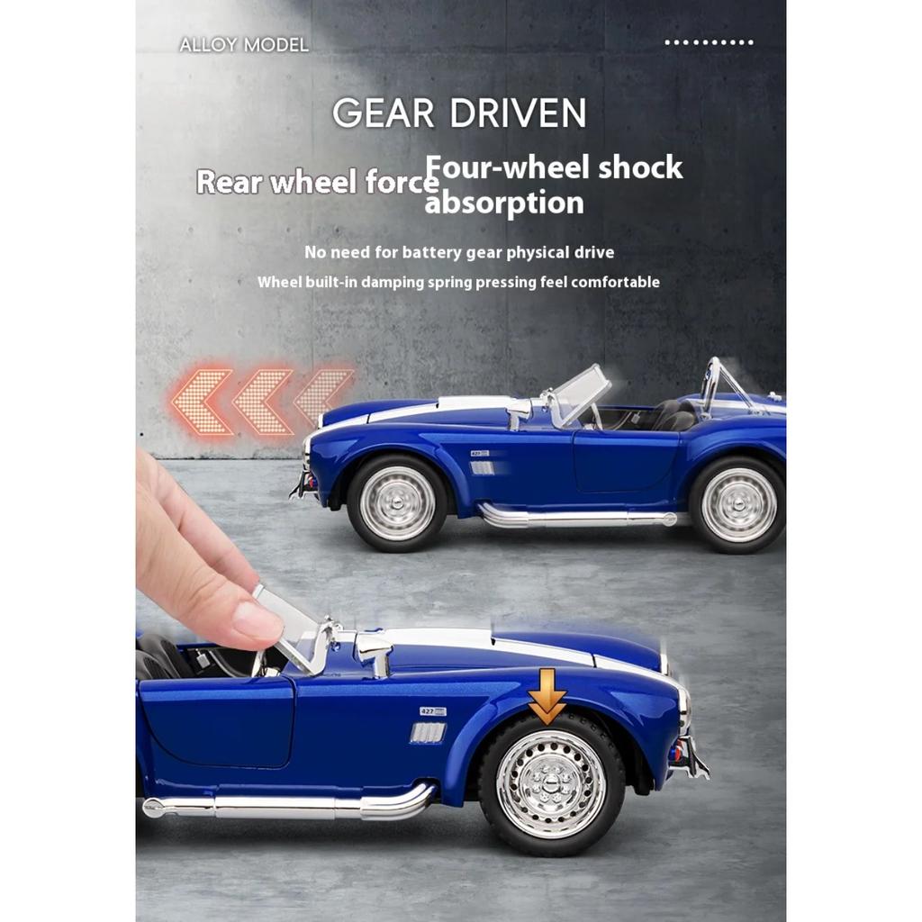 1/22 Ford Cobra Convertible Supercar Alloy Model, Exquisite Desktop Ornaments, The Best Collection for Car Model Enthusiasts