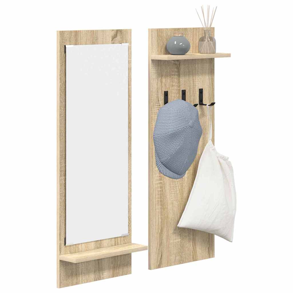 Wall Mounted Nightstand in Sonoma Oak 70 x 10 x 90 cm