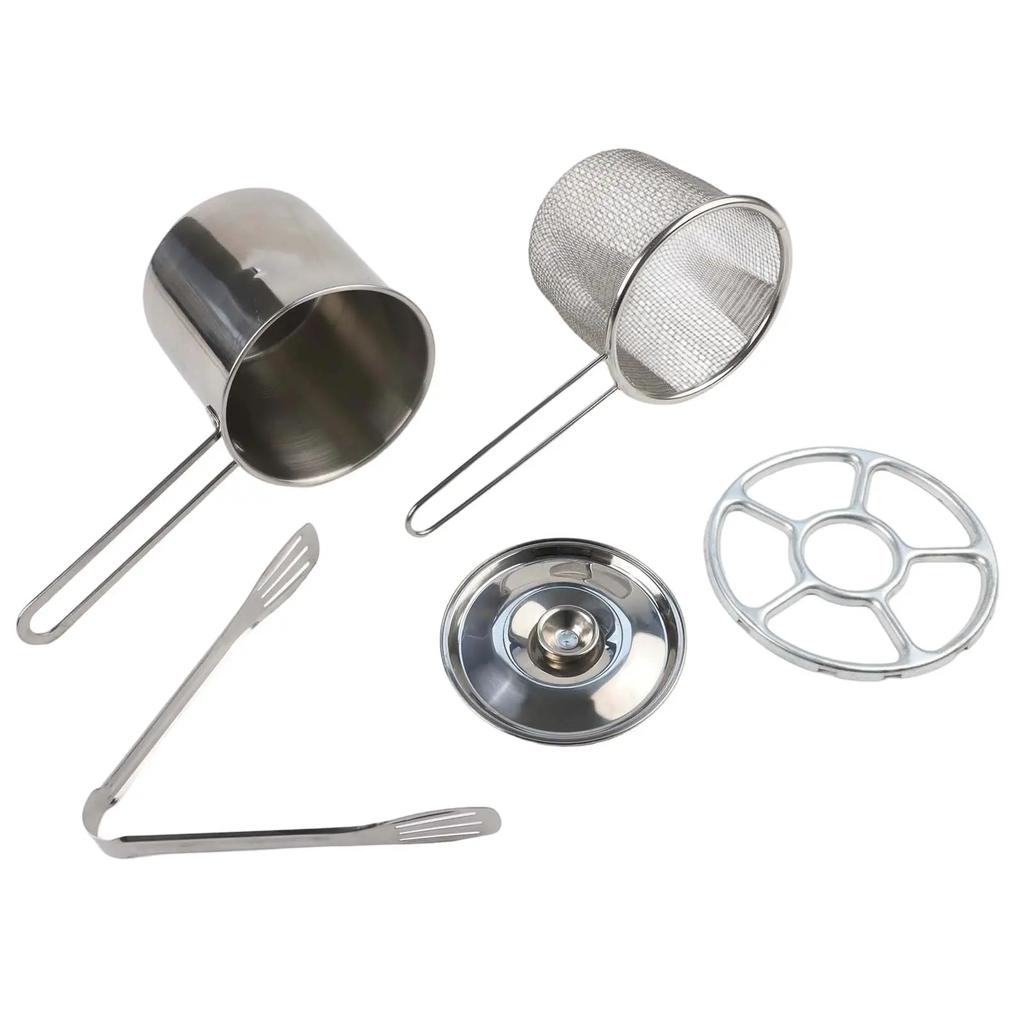 Induction Compatible Frying Pan Deep Fryer Pot Wooden Handle Milk Pot Detachable Frying Basket Suitable For All Stovetops