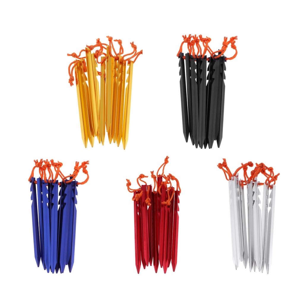 10Pcs Tent Pegs - 7inch Aluminum Alloy Ground Nails - Gardening Stakes Outdoor