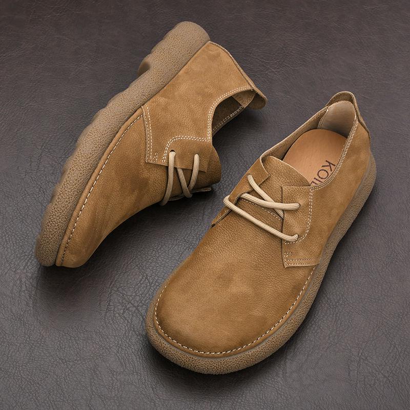 

Мужские винтажные дышащие кожаные повседневные туфли на шнуровке 45