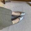 Fashion SUOJIALUN 2025 Spring New Women Flat Shoes Fashion Round Toe Bow-knot Slip On Ladies Ballerina Soft Flat Heel Dress Boat Shoes