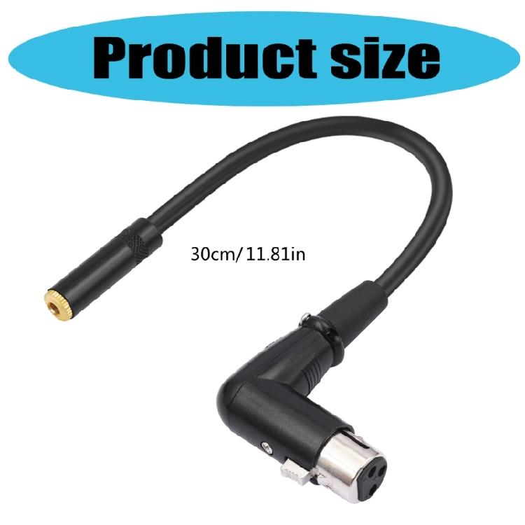 90 Degree Right Angle 3Pin Female To 3.5mm Female Balanced Signal Interconnection Cable Replacement For Camera Microphones