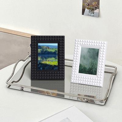 3 Inch Photo Anti-crack Solid Frame Free-standing Color Anti-skid Embossed Desktop Decor Decorative Photocard