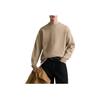 Zara Solid Color Round Neck Pullover Long Sleeve Knit Sweater Men Sweater Beige 5755303-711
