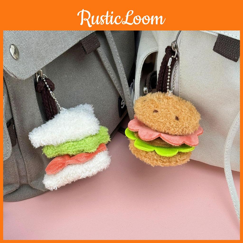 Cake Cute Cherry Burger Three Names Hot Dog Plush Toy Pendant For Bag Decor