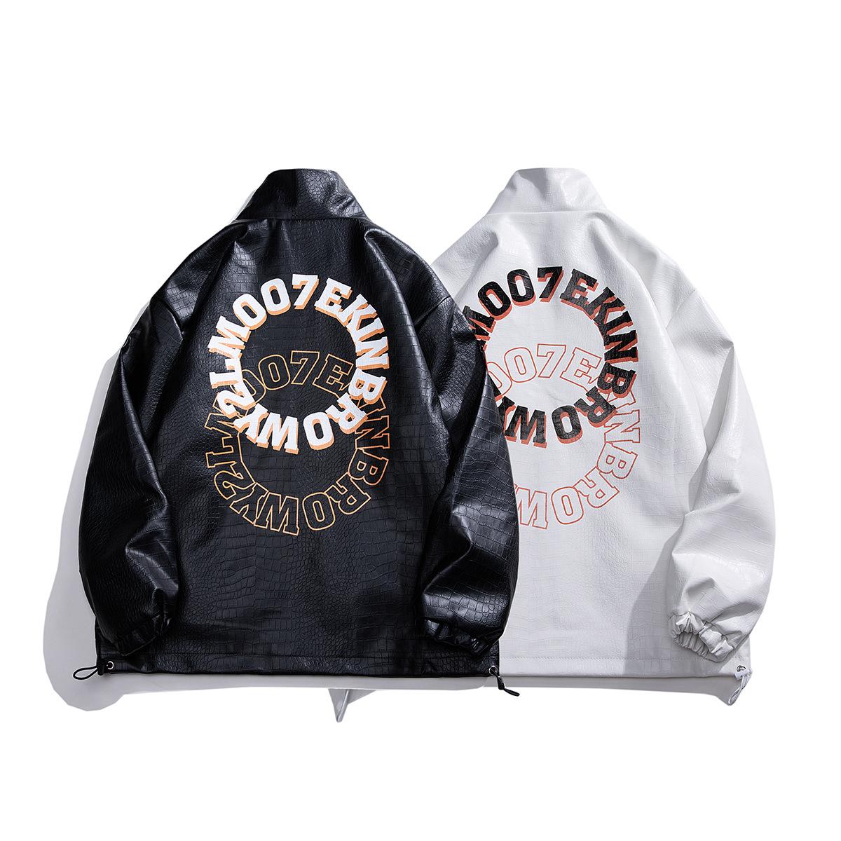 Свободные осенние и зимние кожаные куртки для мужчин — фото 5