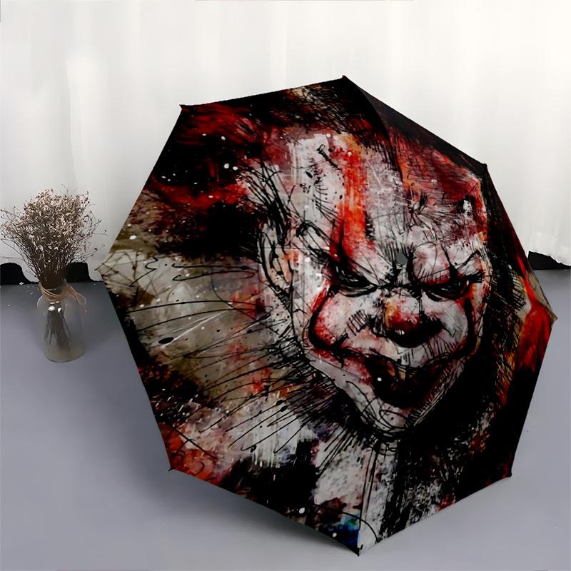 1pc Joker Inspired Umbrella Automatic Opening & Closing, Foldable Design, Outdoor, Ideal Gift for Fans, Travelers, Daily Use.C033