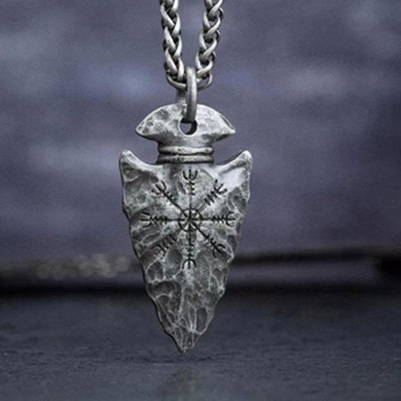 Vintage Viking Pirate Spear Rune Pendant Necklace Party Punk Necklaces Protector Jewelry Wholesale