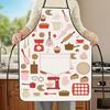 1pc Cute Cartoon Kitchen Apron, Ideal for Home Use, Perfect for Baking and Cooking, Great Gift for Couples, Fantasy Design, Polyester, Red and Brown K