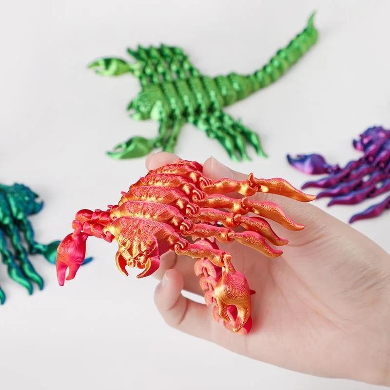 Non-Toxic 3D Printing Scorpion Simulation Animal Model Toy Joint Movable Scorpion Ornament Children'S Toy Gift Fish Tank Landscaping Craft