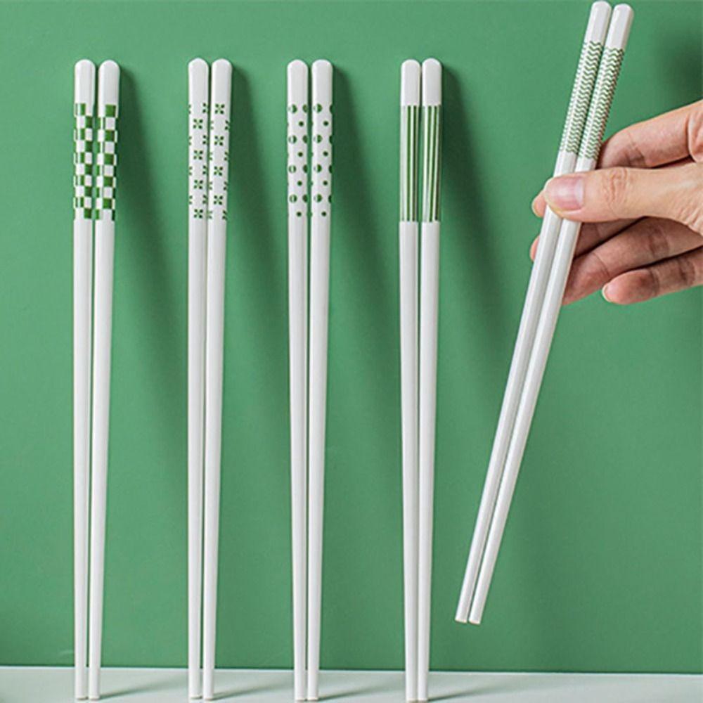 5 Pair Geometric Patterns Sushi Chopsticks Anti-scalding Chinese Chopsticks  Housewarming Gift