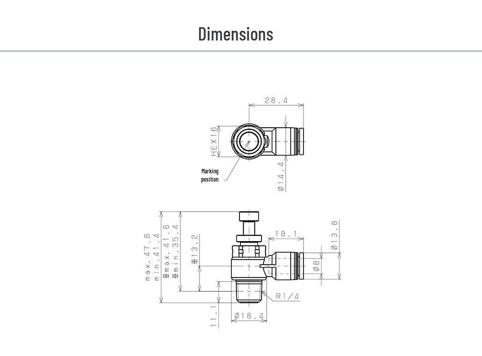 PJSC8 Series Japan PISCO Polypropylene Speed Control and Throttle Valve Connectors