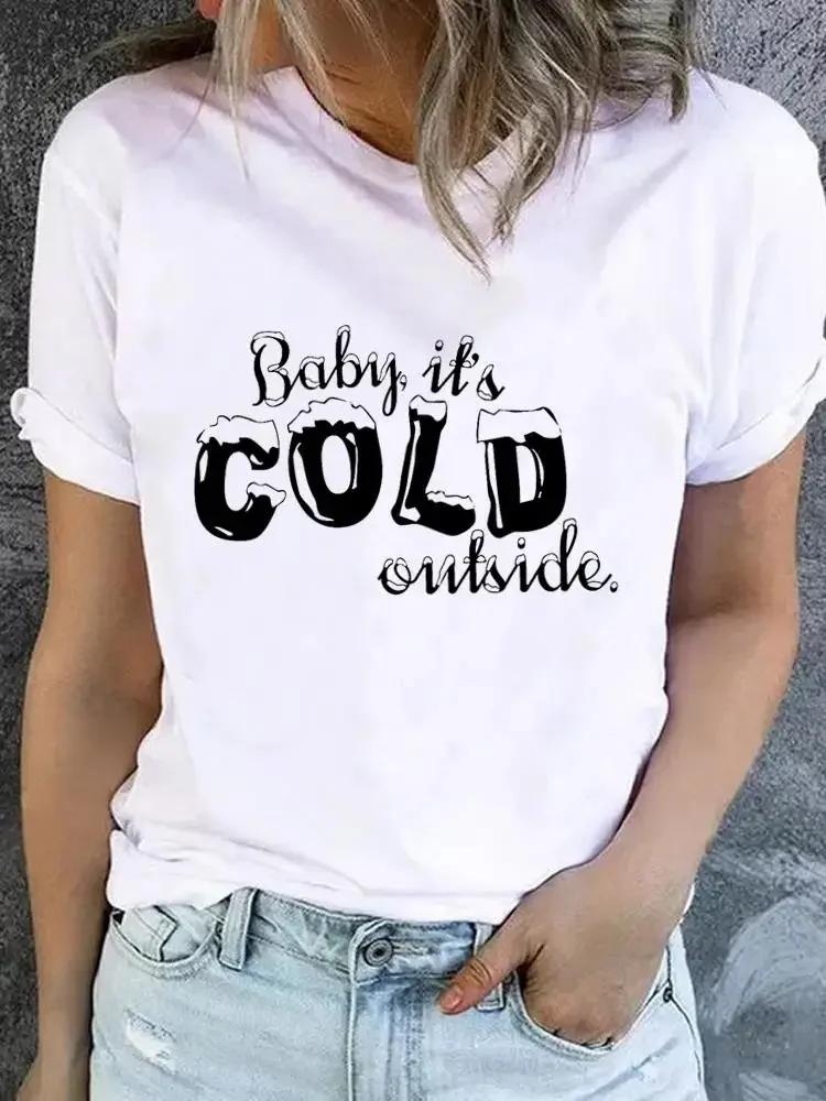 Christmas Clothes Fashion New Year Short Sleeve Print T Top Avocado Love Style Cute Basic Women Tee Clothing Graphic Tshirts