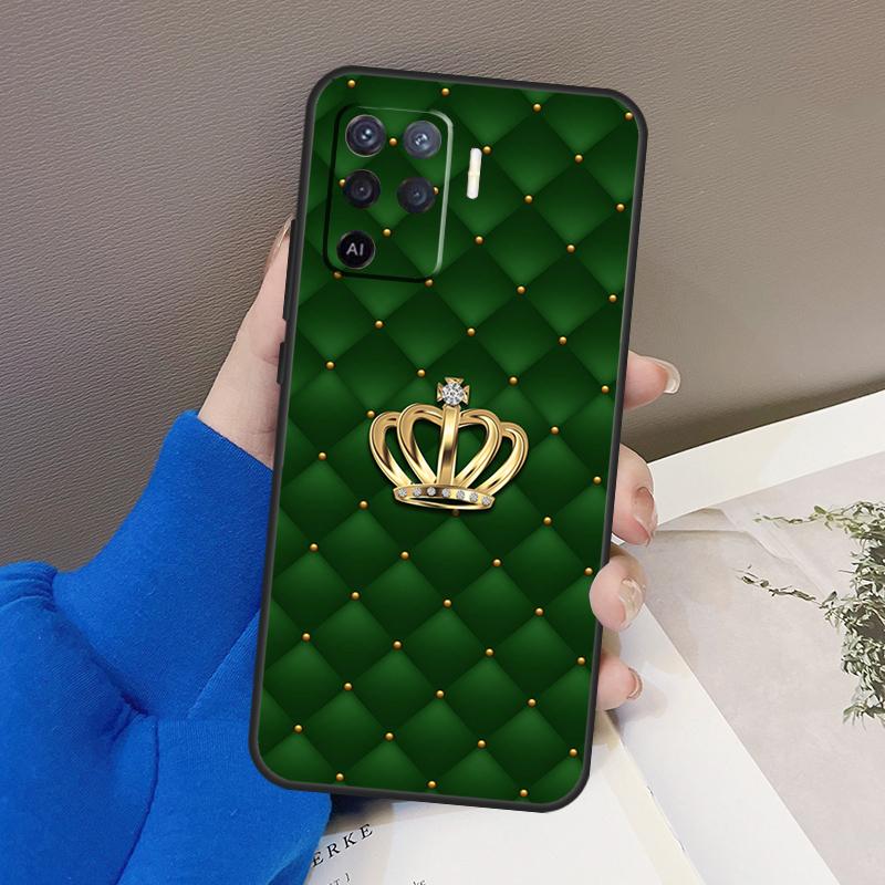 Quilted Texture Sofa Pattern Crown Case For OPPO A5 A9 A31 A53 2020 A53S A1K A15 A16 A52 A72 A92 A83 A91 A54 A74 A94 Coque
