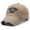 Unisex Distressed Embroidered Cotton Baseball Cap with Soft Brim for Sun Protection