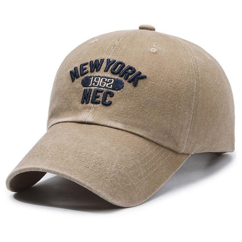 Unisex Distressed Embroidered Cotton Baseball Cap with Soft Brim for Sun Protection