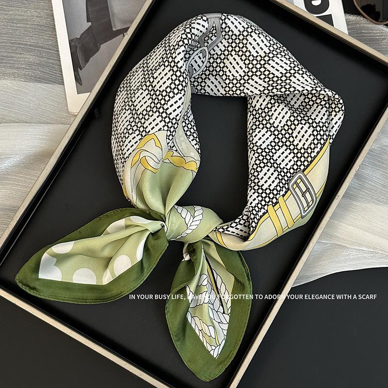 70 Square Scarf Neck Small Shawl New Fashion Silk Scarf High-end Decorative Temperament Scarf Headscarf Headband