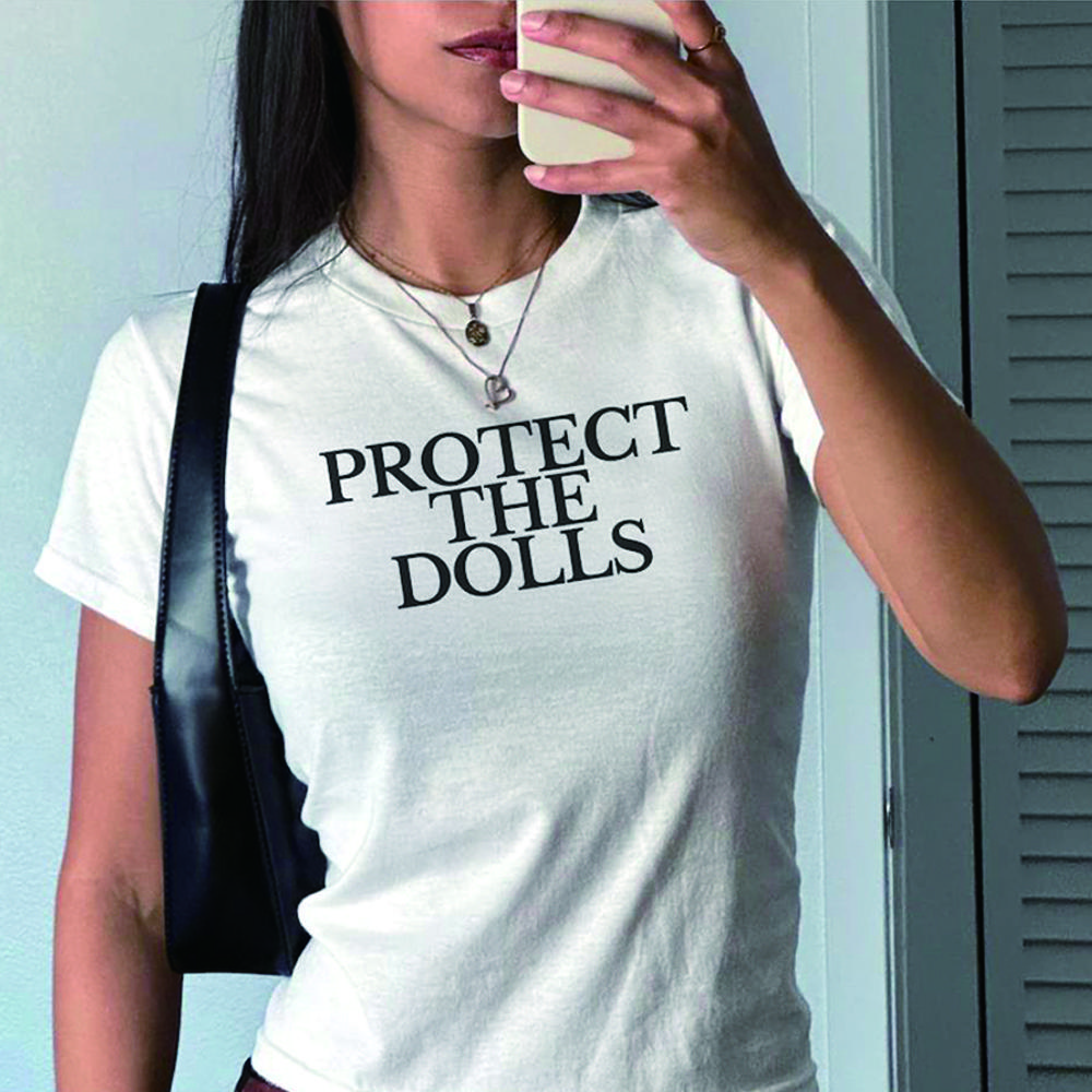 

Protect The Dolls Baby Tee Trans Rights Transgender Pride Crop Top Queer Baby Tee HuUnisex Rights Pride Top Women Slim Fit Crop Top 4XL