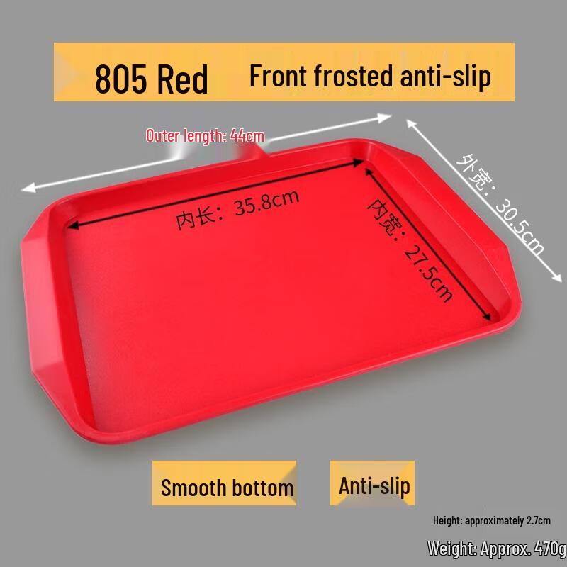 HANDUNYOU Commercial Non-Slip Plastic Serving Tray