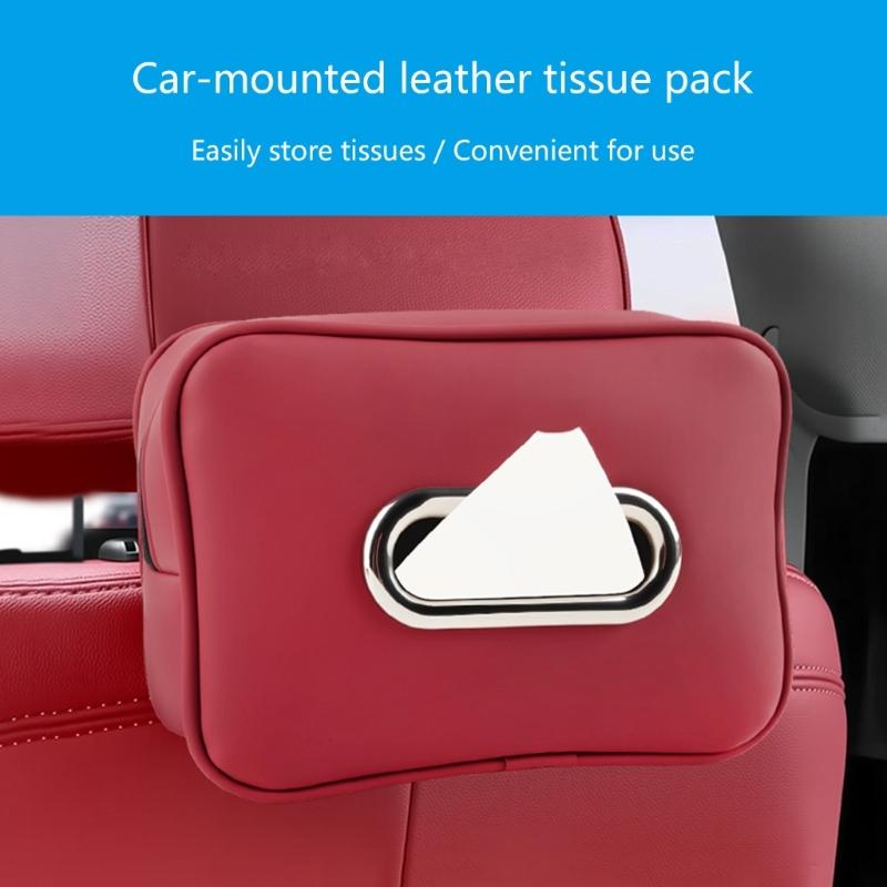Not Slip Vehicle Tissue Box Holders Leather Construction Napkins Dispenser Multifunction For Sun Visors Armrest Back Seats