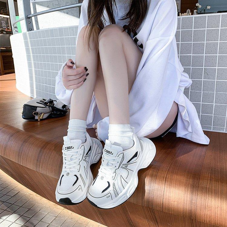 [Yushilai] College style thick-soled muffin dad shoes women's 2025 spring new fashion casual versatile single shoes