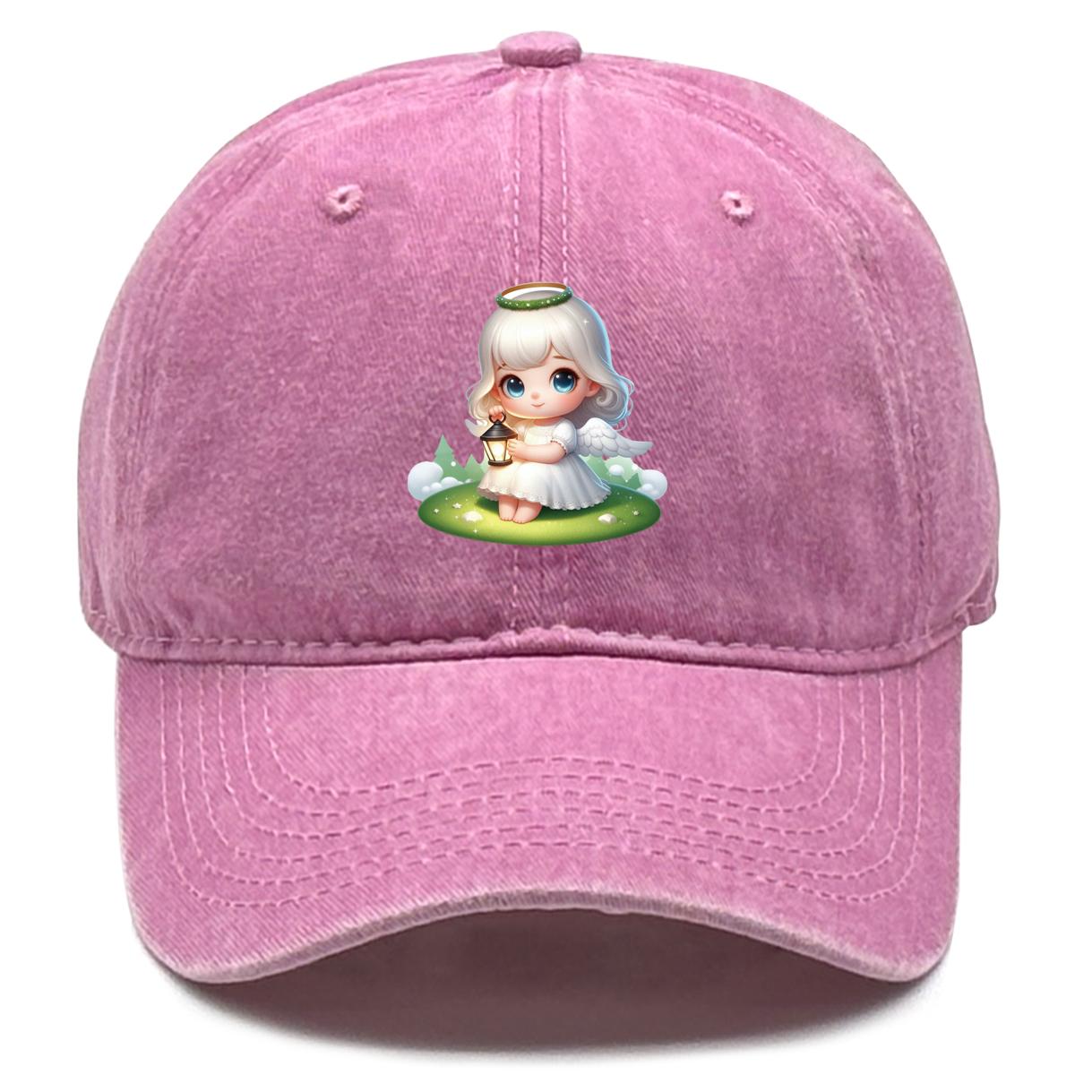 

Angel Grassland Print Adjustable Sun Hat, Trucker Hat Hip Hop Washed Vintage-Inspired Summer Adjustable Sun Hat as the picture розовый