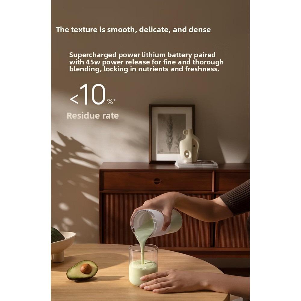 Mijia Portable Juicer Cup 2, Wireless Charging Mini Blender, Rechargeable Personal Size Juicer Bottle for Travel & Home