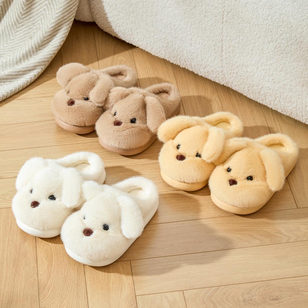 Cute Women Home Slippers Plush Warm Thick Bottom Slides Breathable Soft Non-slip Slippers
