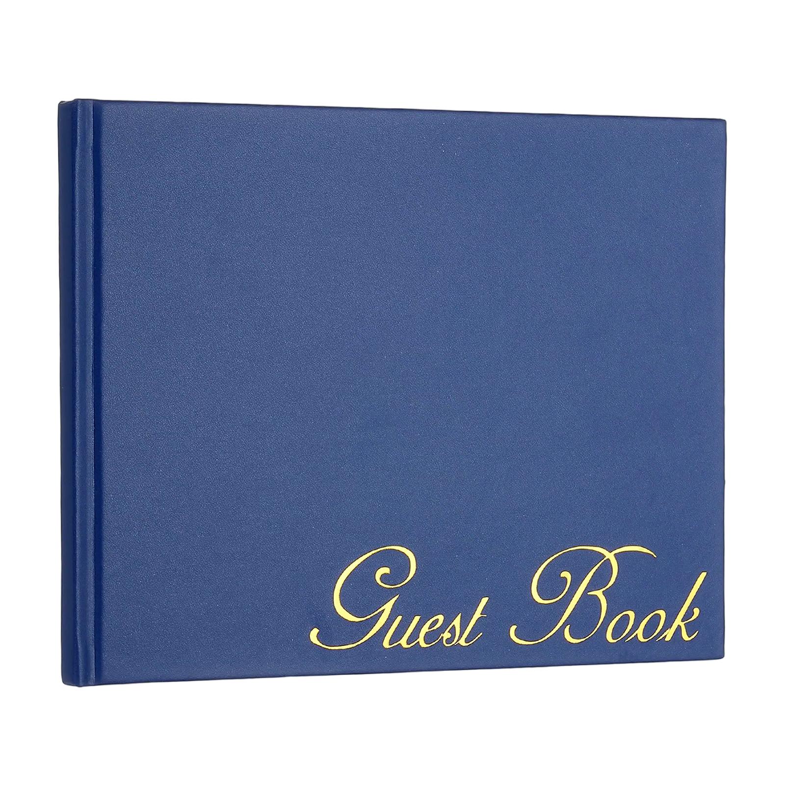 

Elegant Guestbook 9x7 PU Leather Wedding Guest Book Stylish Sign in Book with 50 Blank 120GSM Paper for Receptions Birthdays 9 x7 Inch синій