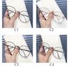 Women Metal Frame Anti-blue Light Oval Glasses Frame Radiation Eye Protection Goggle Schoolgirl's Online Class Glasses Frame Interchangeable Lens