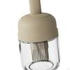 Glass Bottle And Silicone Brush, Measuring Container, Honey/Sauce