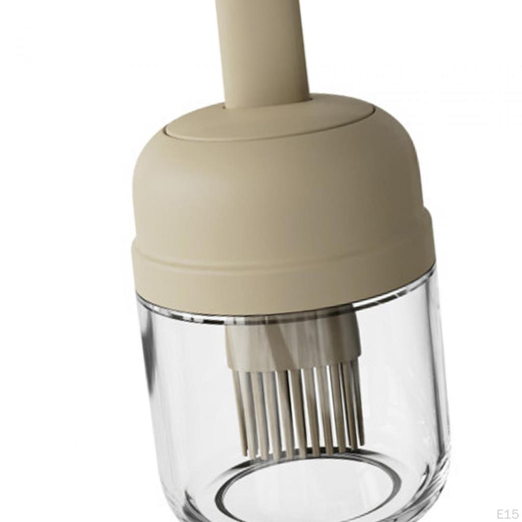 Glass Bottle And Silicone Brush, Measuring Container, Honey/Sauce