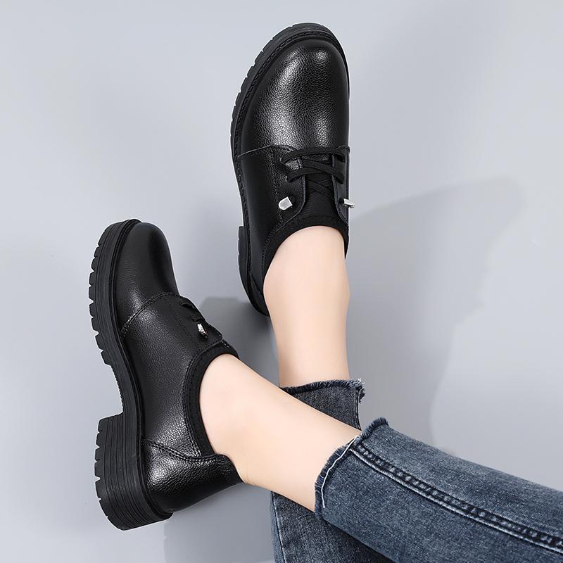 New Women Oxford Shoes Flats Casual Shoes Pu Leather Round Toe Flat Heel Business Shoes Korean Black Sneakers Women Shoes