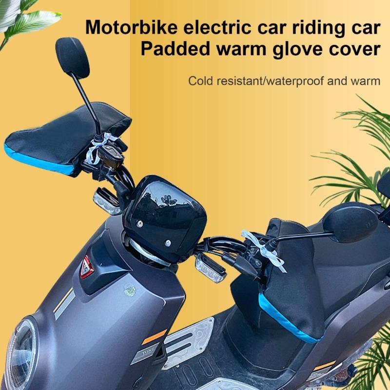 Winter Thicken Handlebar Gloves Motorcycle Handlebar Muffs Handle Grip Gauntlets Hand Protector Cover Hands Warmer Mitts