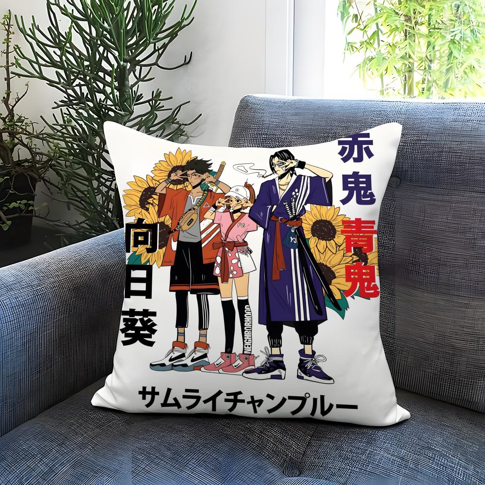 

Hot S-SSamurai Champloo Cushion Cover Comfortable Reversible Pillow Cover Ideal for Car Sofa Bedroom & Beyond 30cmx30cm
