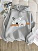 Felpa con Cappuccio per Bambini Stampa Koala Addormentato su Ramo Cartone Animato Felpa Larga Oversize Pullover Quotidiano per Ragazzi e Ragazze
